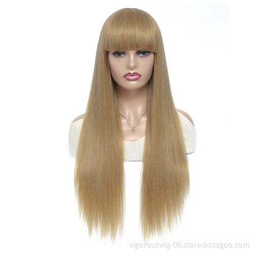 Vigorous free sample wholesale 9A grade blonde straight raw brazilian 100% human hair half wig for black women
